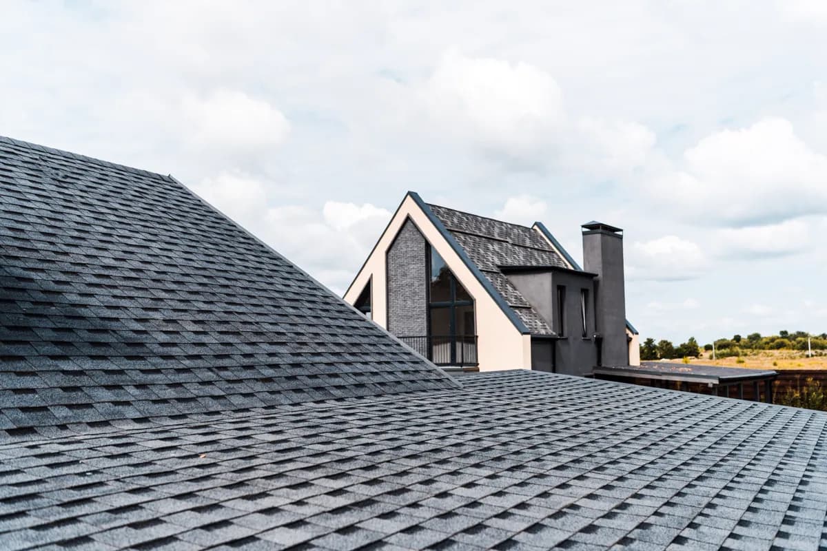 Modern home with a freshly installed shingle roof
